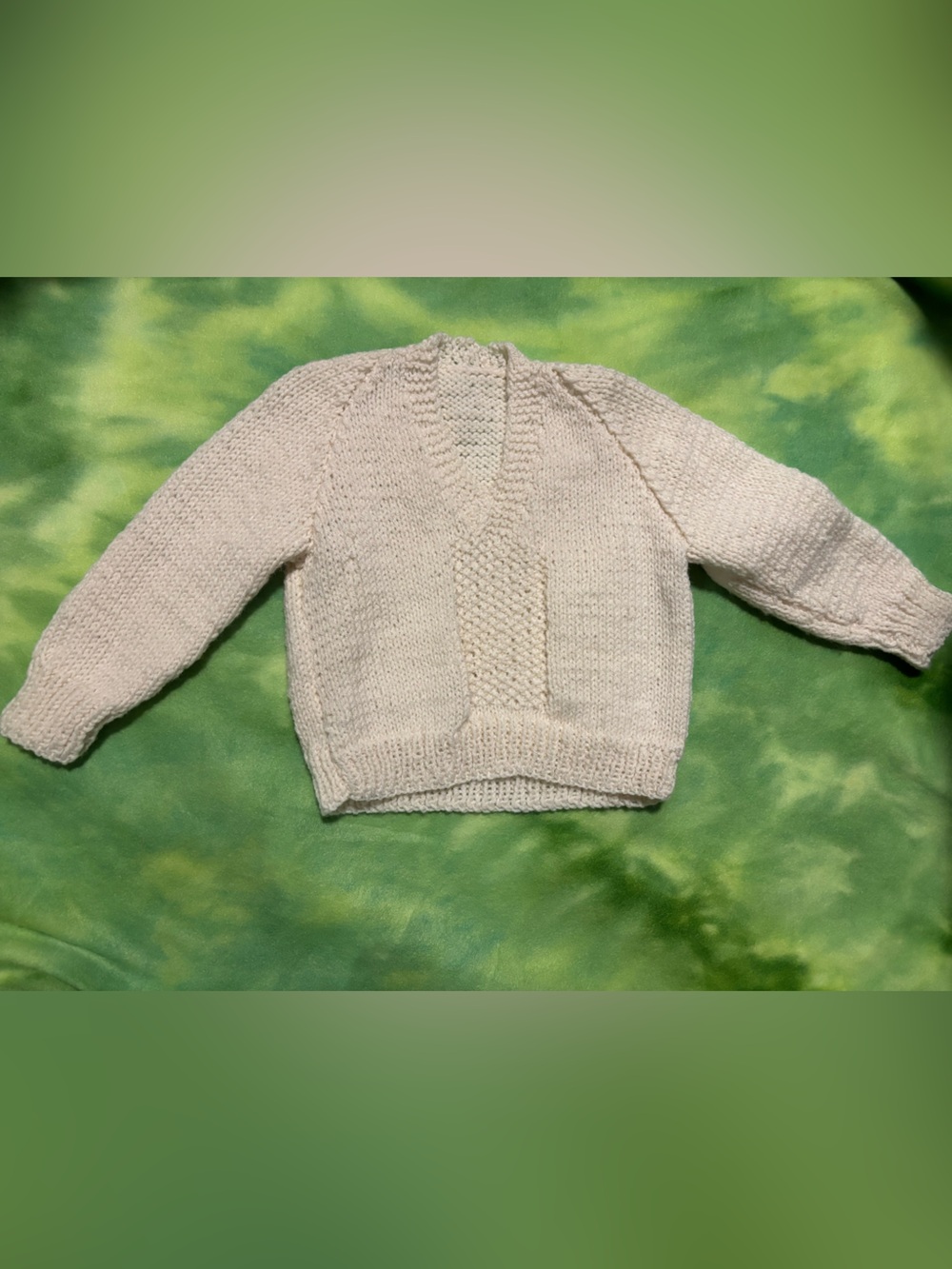 Cream hand knit baby sweater